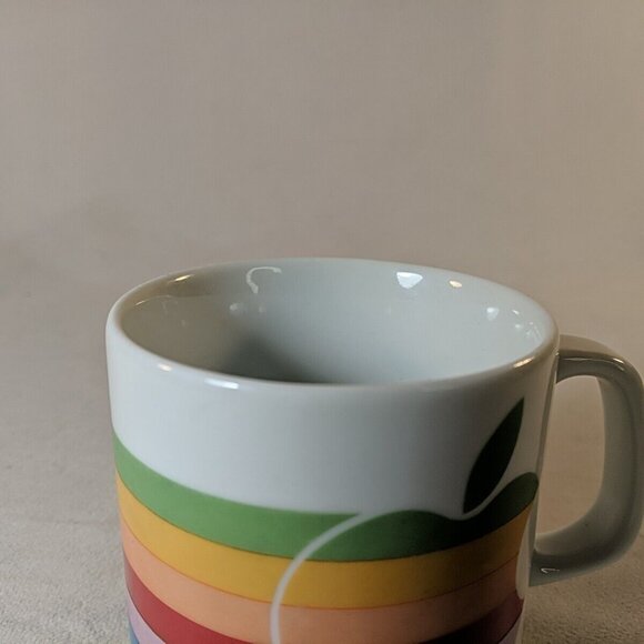 RARE Vintage Apple Macintosh Rainbow Mug Mac Ceramic Computer 80s Lisa Era Logo - Picture 10 of 10